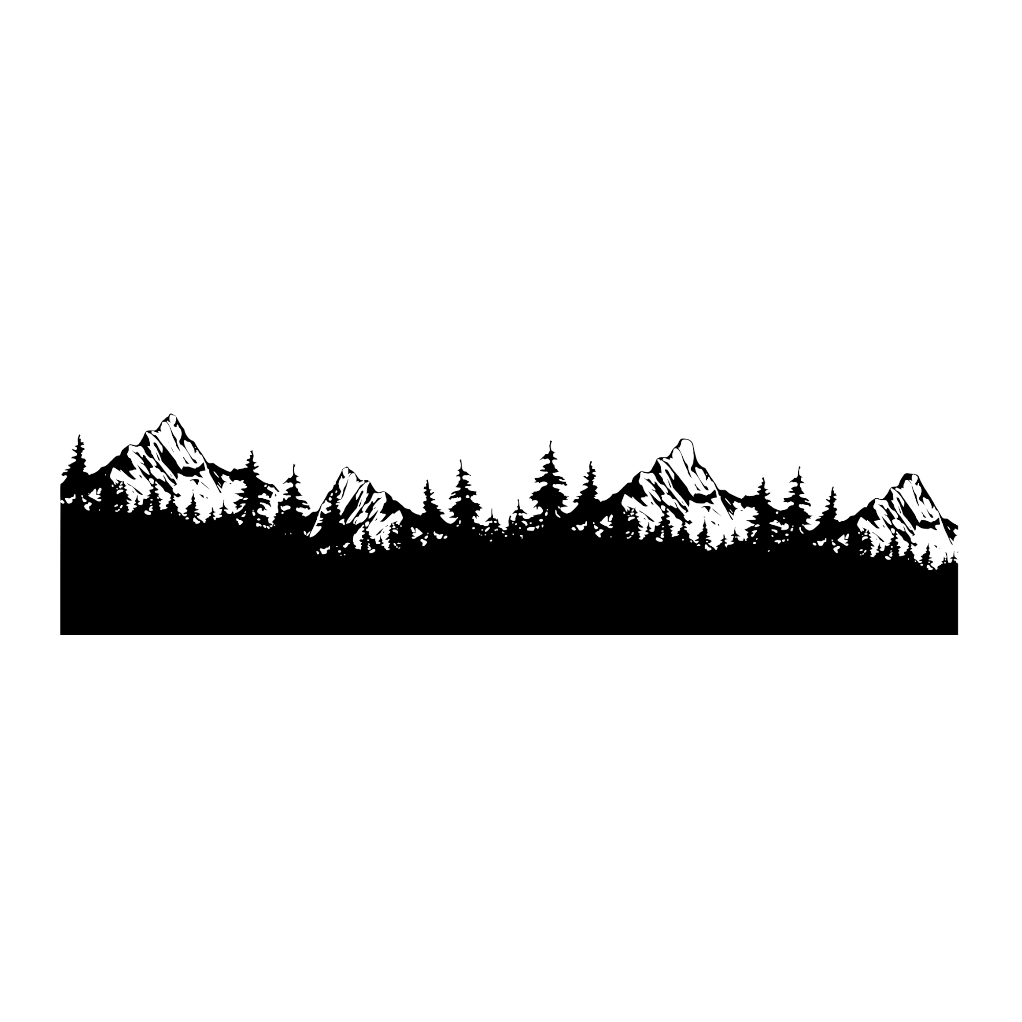 Wald und Berglandschaft Silhouette